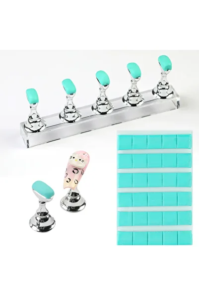 Misscheering 30pcs Green 5/30pcs/Set Magnetic Nail Holder False Nail Tip Practice Stand Crystal Base Holder Nail
