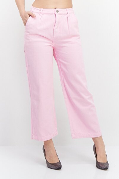 Stussy Women Regular Fit Plain Wide Leg Pants, Pink
