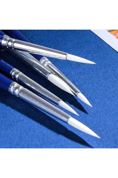 Deli Set of 6 Professional Brushes Hard Round Tip No. 1 Deli