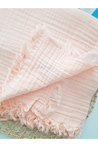 artıbebe 100% Cotton Baby Muslin Cover Salmon | Breathable Multi-Purpose Swaddle and Blanket 120X120 | Plus Bebe