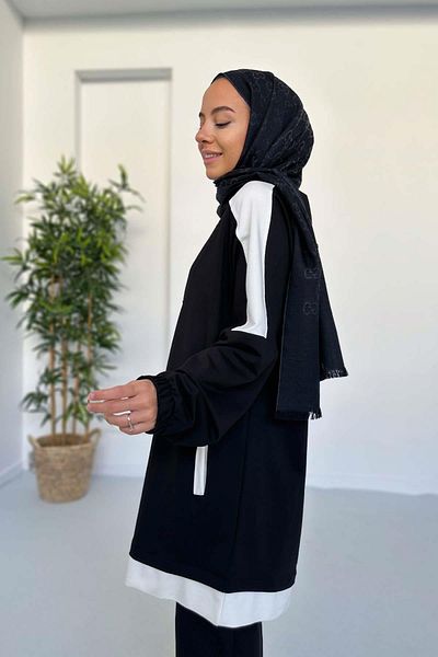 Ka Hijab Hood Detail Two Thread Set - Black