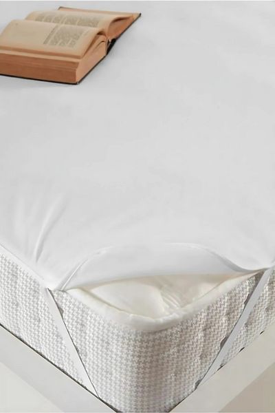 CMKStore Microfiber Water - Liquid Proof 4 Corner Rubber Mattress Protector Mattress Sheet White Single 90-190 Cm