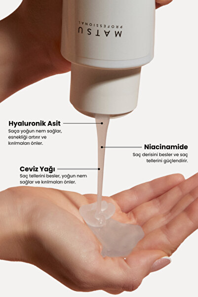 MATSU Kuru Saçlar Için Yoğun Nemlendirici Ve Kopma Karşıtı Deep Hydrating Saç Bakım Şampuanı 350 ml