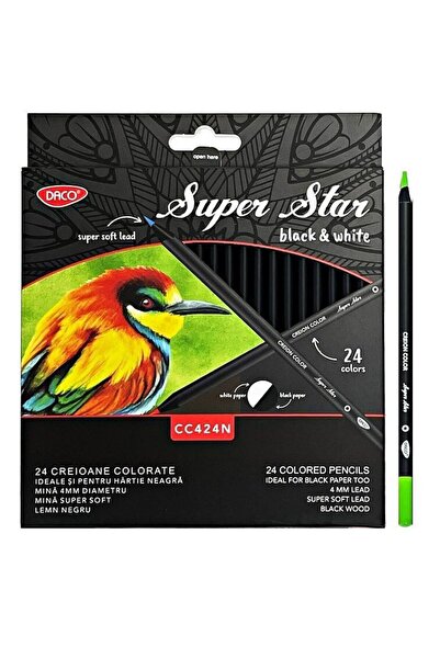 daço Σετ 24 χρωματιστών μολυβιών Black&White Daco
