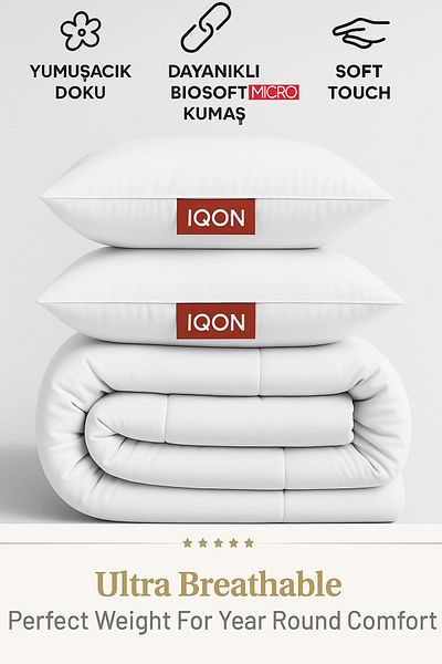 İQON Set de perne duble din silicon moale din microfibră
