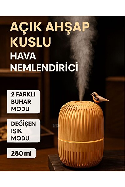 Store Dekoratif Hava Nemlendirici Buhar Makinesi Renk Değişkenli Kuş Detaylı