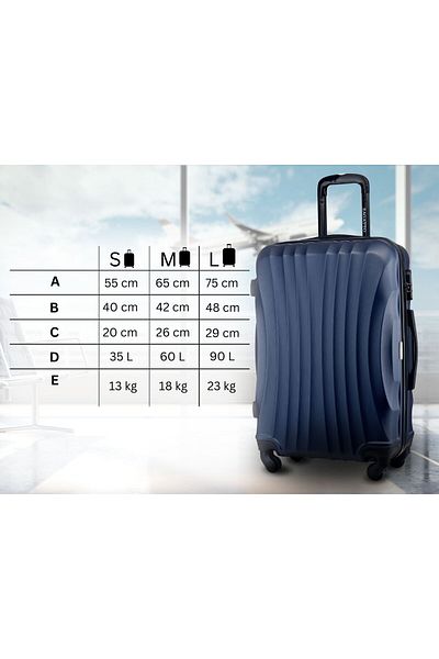 zagatto Cărucior ® Zg505 Abs M, 60l, 65x42x26 cm, albastru intens, 4 roți rotative la 360°, mâner telescopic