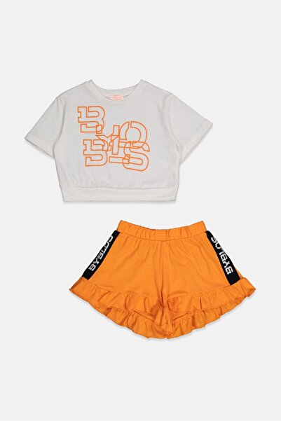 Byblos Kids Girl 2 Pieces Allover Print Top And Shorts, Multicolor