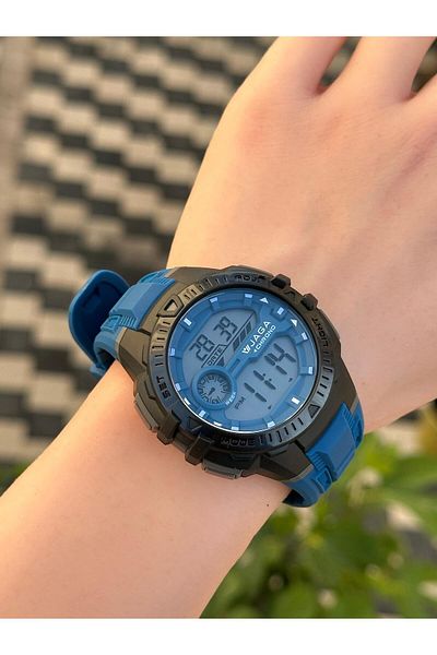 Jaga Digital 2 Years Warranty Alarm+Stopwatch+Light and Calendar 5 Atm Young Sports Men's Wristwatch Jg017