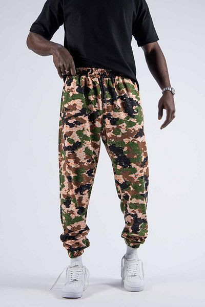 SUPERBLUE Ανδρικό παντελόνι Jogger με μοτίβο παραλλαγής, χαλαρό μπεζ