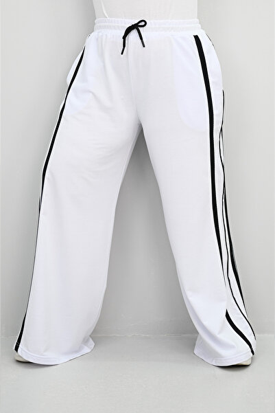 Koza Butik Γυναικείο Φούτερ με μεγάλο μέγεθος στο πλάι με λεπτομέρεια φαρδύ πόδι 6339-25