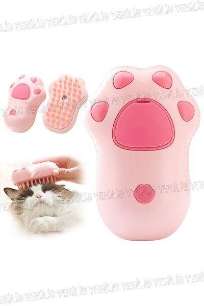 Yenilig Steam Comb for Cats Paw Shaped Hair Remover Massage Grooming Brush Cat Comb with Steam Effect