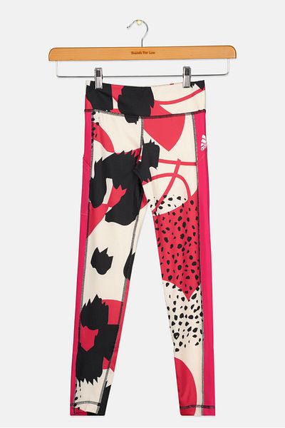 adidas Kids Girl Tight Fit Training Leggings, Pink Combo