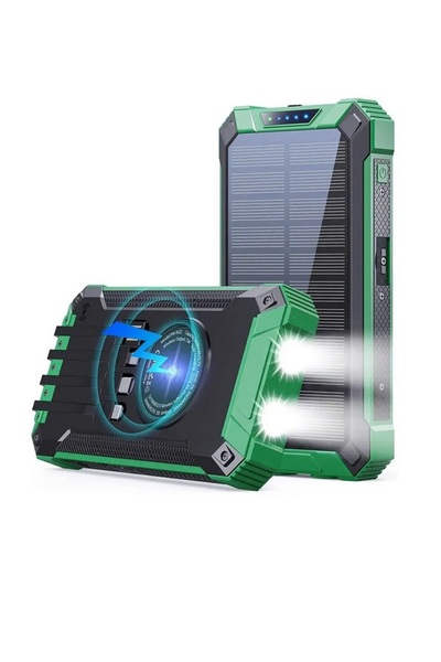 JUNGLEE 10000MAH POWERBANK SOLAR GÜNEŞ ENERJİLİ WİRELESS KABLOSUZ ŞARJ ÖZELLİ...