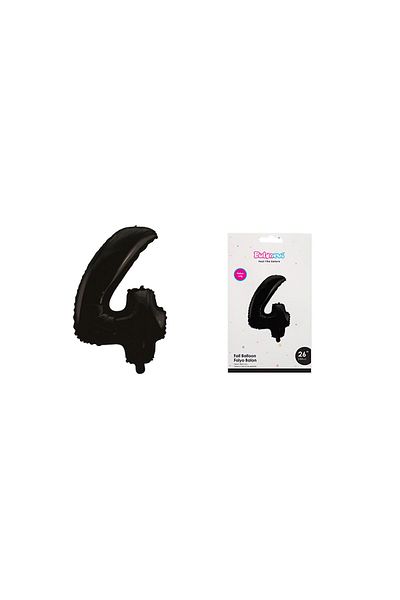 TATLI GÜNLER 26" Foil Balloon Number 4 Matte Black-Helium