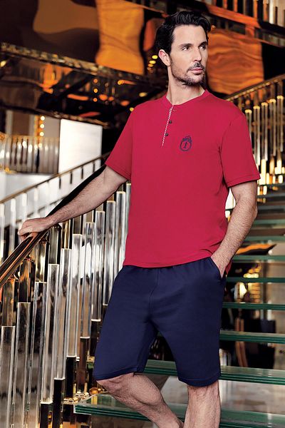 İmaj İmaj 8400 Navy Blue Color 4-Piece Men's Pajama Set