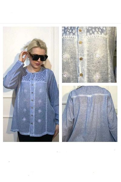 anne moda ankara Calitate superioară, autentică 100% bumbac, fără lycra, mâneci lungi, cămașă/cămașă