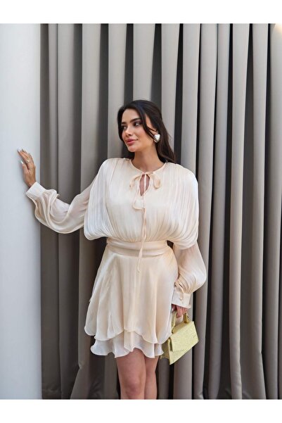 ESRAHELVACI Vycpané žakárové tylové šaty