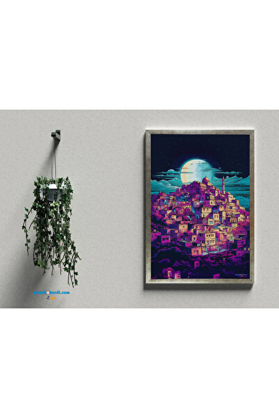 ZERYA Postera Bajara Mêrdinê - Mardin Şehri Çerçeveli Posteri (32X47 cm ÇERÇE...