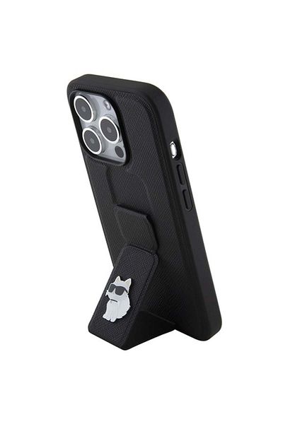 Karl Lagerfeld Case for IPhone 14 Pro, Karl Lagerfeld, Saffiano Gripstand, Black