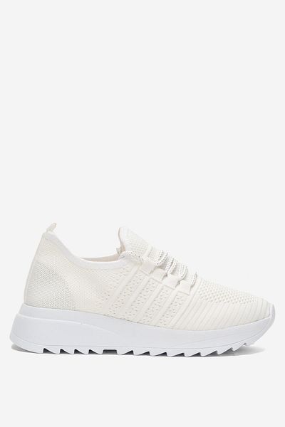 Liger Women's Orthopedic Sole Knitwear Casual Sports Shoes White
