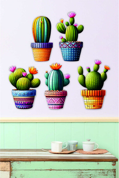 UNT Set de pictură cu cactus din 5 piese MDF cu imprimare UV