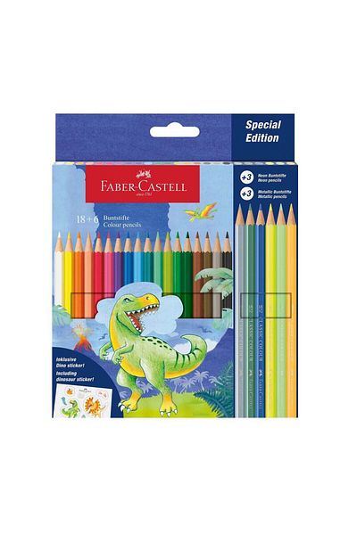 Faber Castell Faber-castell Dinosaurs 18 6 Coloured Pencil Set