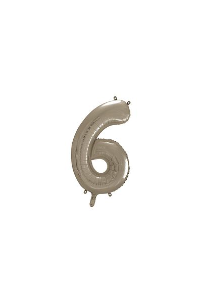 TATLI GÜNLER 34" Foil Balloon Number 6 Champagne