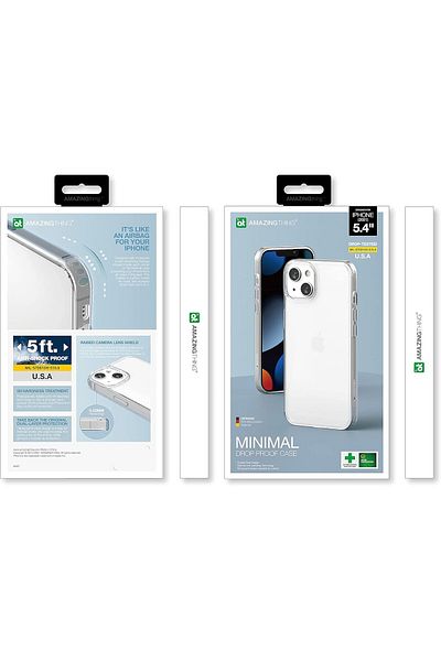Amazingthing Antimicrobial Case for iPhone 2021 5.4-inch Transparent