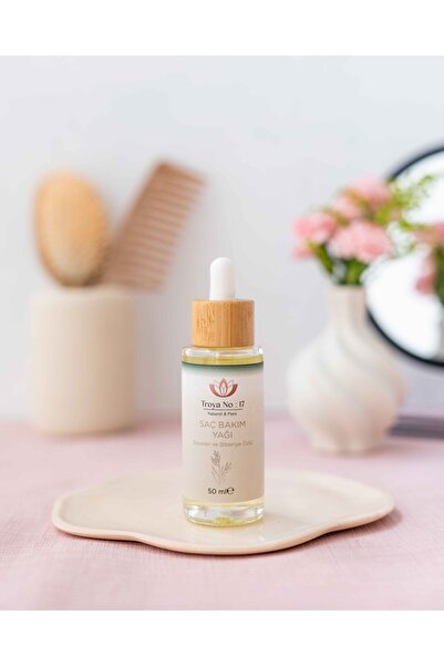 Troya No17 İpek Proteini Ve Biberiye Özlü Saç Bakım Yağı - %100 Doğal Ve Bitk...