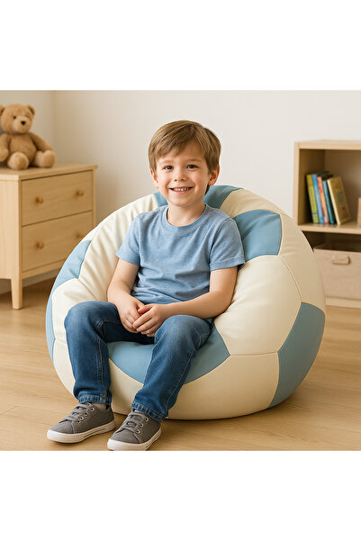 Pufumo SUNİ DERİ ÇOCUK PUF FUTBOL TOPU ARMUT KOLTUK