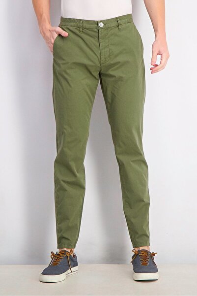 SSEINSE Men Daily Slim Slant Pocket Pants, Olive