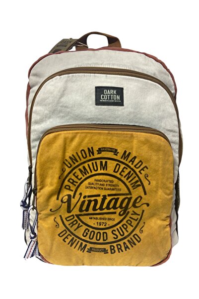 DARK COTTON Kaliteli Vintage Salaş Yıkama Kumaş Disayn Günlük Gezi Okul Sırt Çantası 30cmX40cm