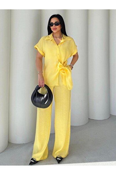 EGZOTİK ASORTİK Side Tie Shirt Pants Set