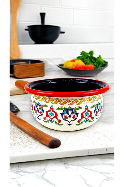 İnci Emaye 20 No 1.7 Lt.Enameled Pot, Serving, Food Camping, Picnic, Dowry