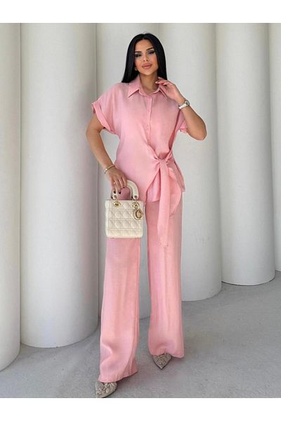 EGZOTİK ASORTİK Side Tie Shirt Pants Set