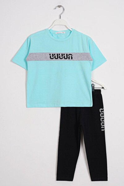 zepkids okrugla kragna Kratki rukavi sa natpisima Štampano Set tajica za devo...