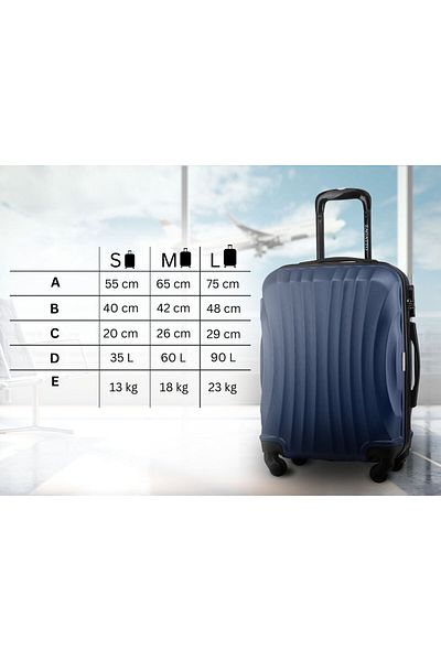 zagatto ® Troler de cabină Zg505 ABS, 35l, 55x40x20 cm, albastru deschis, Ryanair/Wizz Air Fit