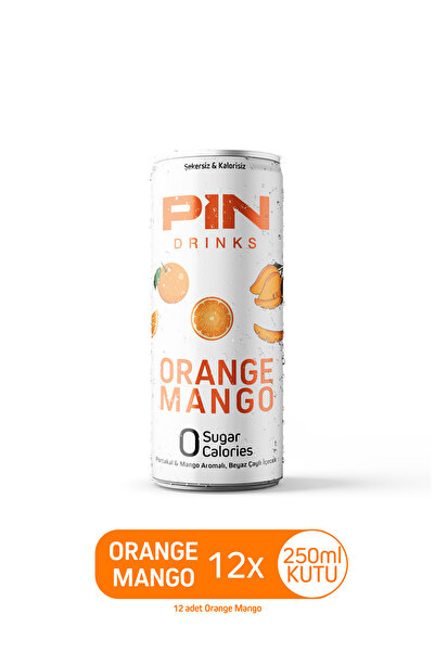 Pin Orange Mango Tropikal Beyaz Çay- Şekersiz & Kalorisiz 250 ml X 12 Adet Ice Tea