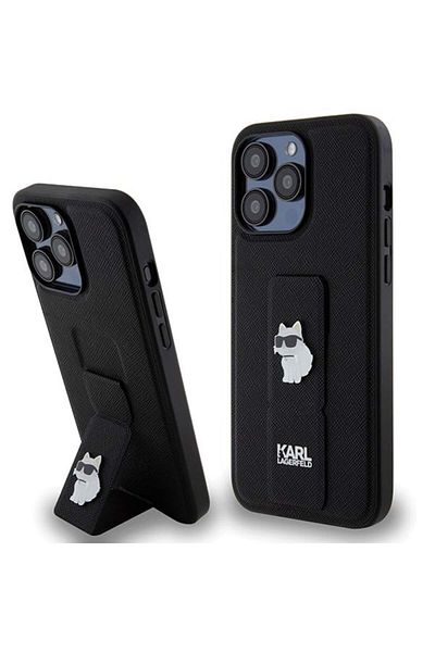 Karl Lagerfeld Case for IPhone 14 Pro Max, Karl Lagerfeld, Saffiano Gripstand, Black