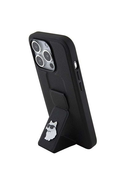 Karl Lagerfeld Case for IPhone 15 Pro Max, Karl Lagerfeld, Saffiano Gripstand, Black
