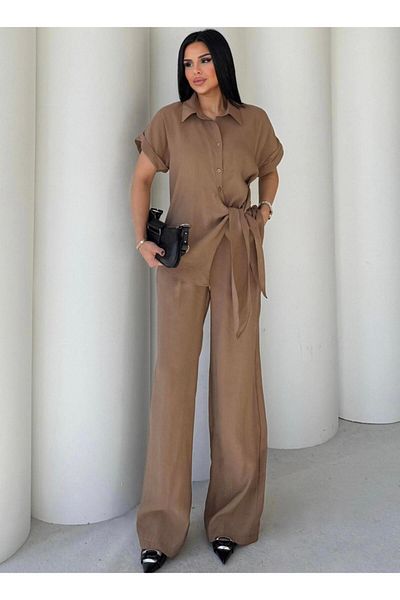 EGZOTİK ASORTİK Side Tie Shirt Pants Set