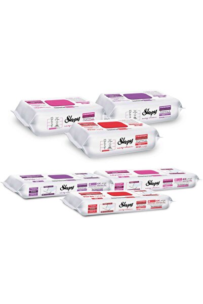 Sleepy Easy Clean Çiçek Serisi 3X100 Yüzey & 3X20 Yer Temizlik Havlusu&Mendili Karma Paket