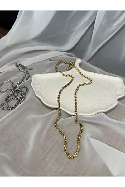 Melay Accessory Screw Chain Women's Necklace Gold and Silver