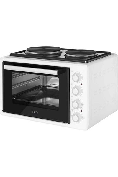 ECG Cuptor Electric Eth 3502w, 35 Litri, 1400 W, 2 Plite, Iluminare Interioara, 90-250°c, Alb