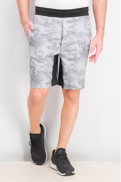 gaiam Men Slim Fit Drawstring Printed Shorts, Grey