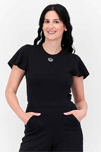 adidas Women Sportswear Fit Short Sleeve Outdoor Jumpsuit, Black