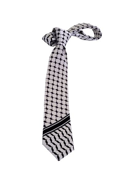 Exve Exclusive Ασπρόμαυρη Παλαιστίνη Kufiya Pushe Pattern Ψηφιακή τυπωμένη γραβάτα και θήκη δώρου