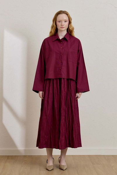Ceylan Otantik Plum Crashed Balloon Skirt