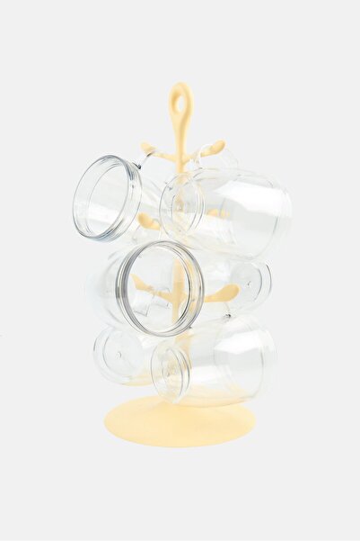 Bodum 6 Pcs Double Walled Mug with Tree Shaped Stand Set 340 ml, Banana Yello...